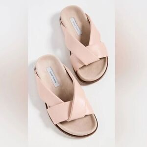 Emme Parsons Size 37 Folded Slide Sandals‎ Blush Pink Nappa Leather Minimalist
